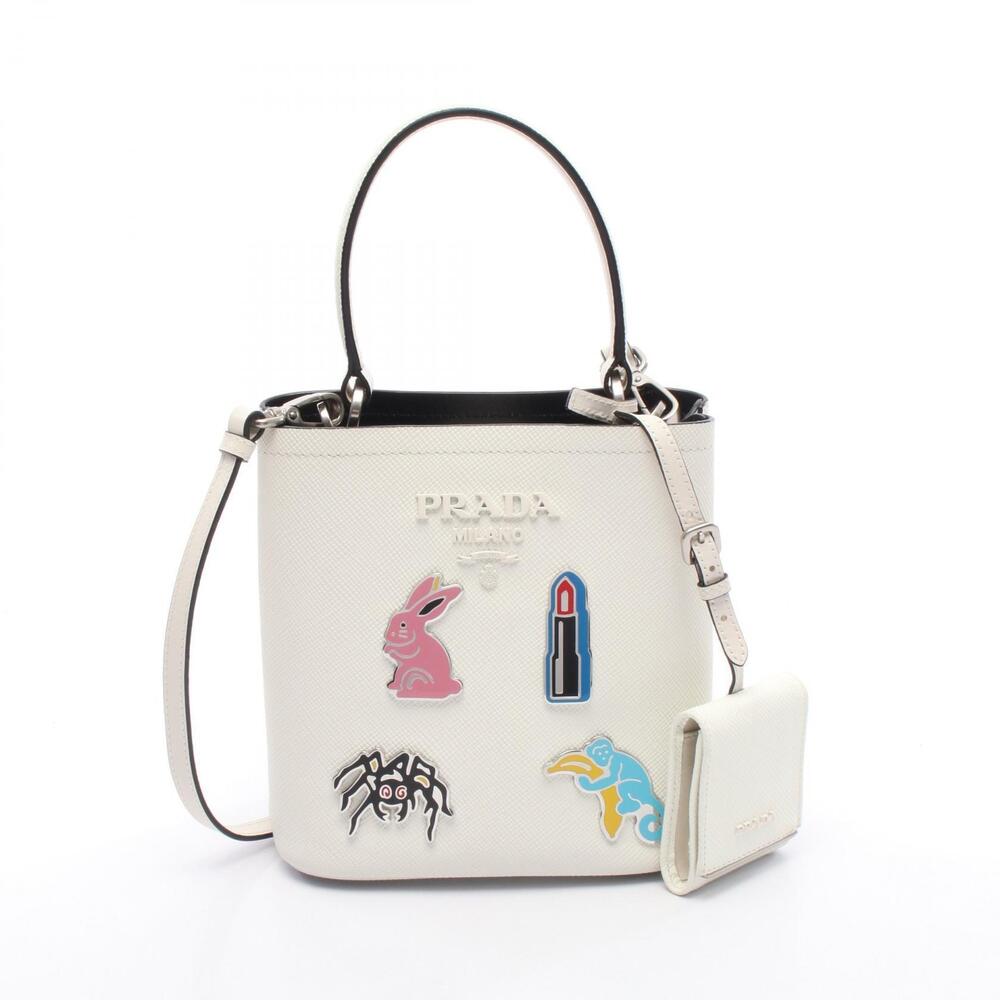 Prada Panier Saffiano Handbag Leather White